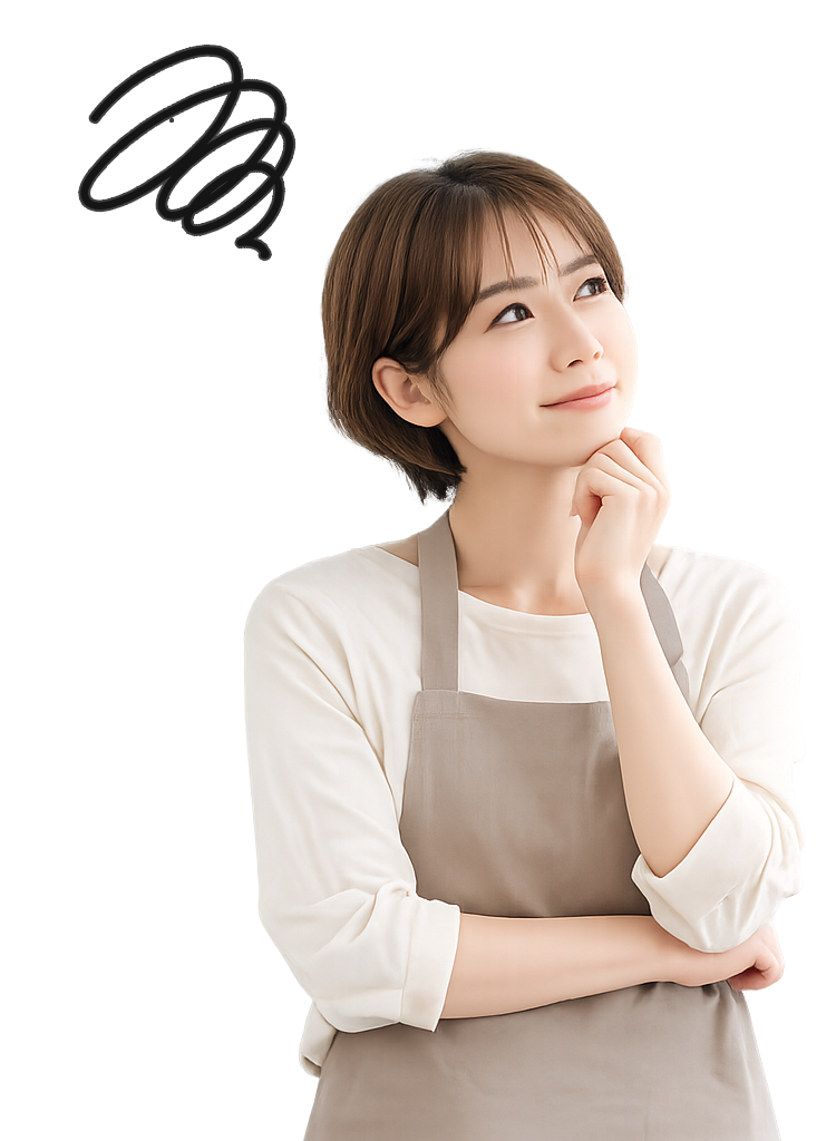 悩む店主